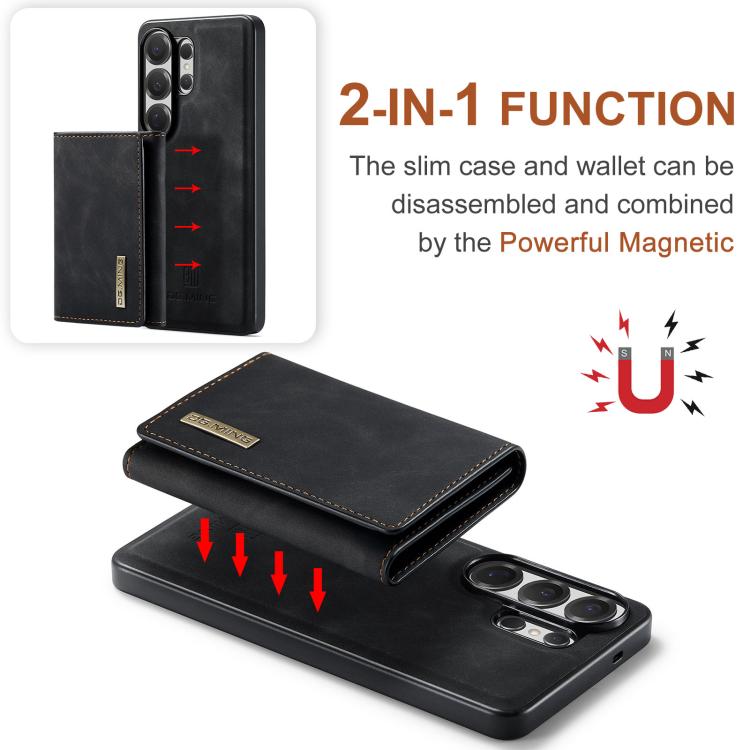 For Samsung Galaxy S26 Ultra 5G DG.MING M1 Series 3-Fold Multi Card Wallet + Magnetic Phone Case