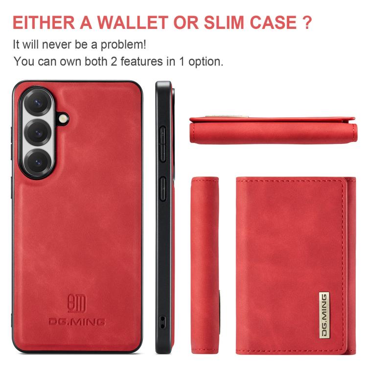 For Samsung Galaxy S26 5G DG.MING M1 Series 3-Fold Multi Card Wallet + Magnetic Phone Case