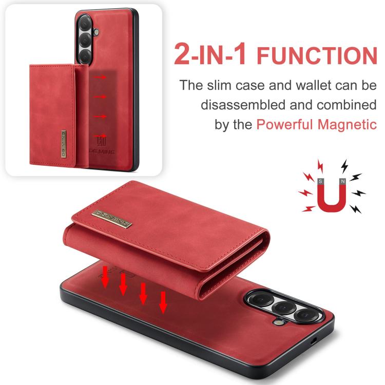For Samsung Galaxy S26 5G DG.MING M1 Series 3-Fold Multi Card Wallet + Magnetic Phone Case