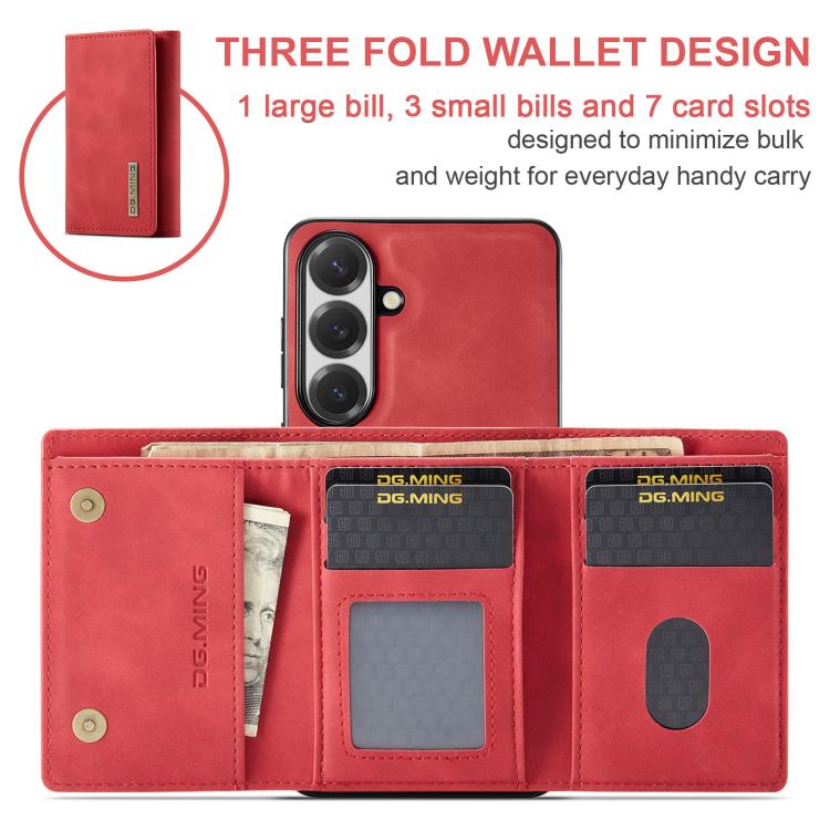 For Samsung Galaxy S26 5G DG.MING M1 Series 3-Fold Multi Card Wallet + Magnetic Phone Case