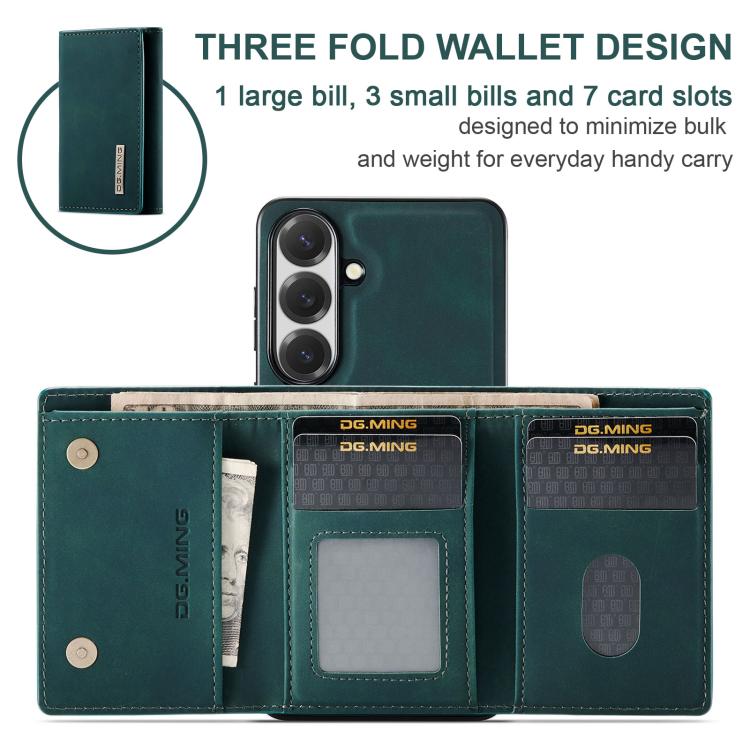 For Samsung Galaxy S26 5G DG.MING M1 Series 3-Fold Multi Card Wallet + Magnetic Phone Case