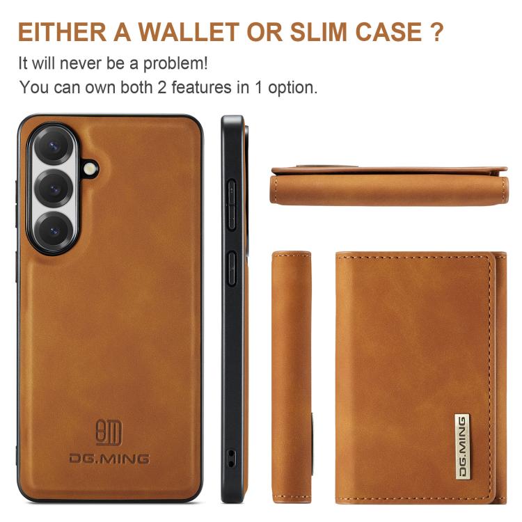 For Samsung Galaxy S26 5G DG.MING M1 Series 3-Fold Multi Card Wallet + Magnetic Phone Case