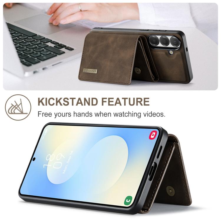 For Samsung Galaxy S26 5G DG.MING M1 Series 3-Fold Multi Card Wallet + Magnetic Phone Case