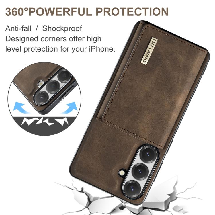 For Samsung Galaxy S26 5G DG.MING M1 Series 3-Fold Multi Card Wallet + Magnetic Phone Case