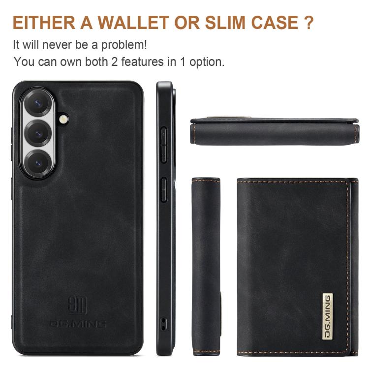 For Samsung Galaxy S26 5G DG.MING M1 Series 3-Fold Multi Card Wallet + Magnetic Phone Case