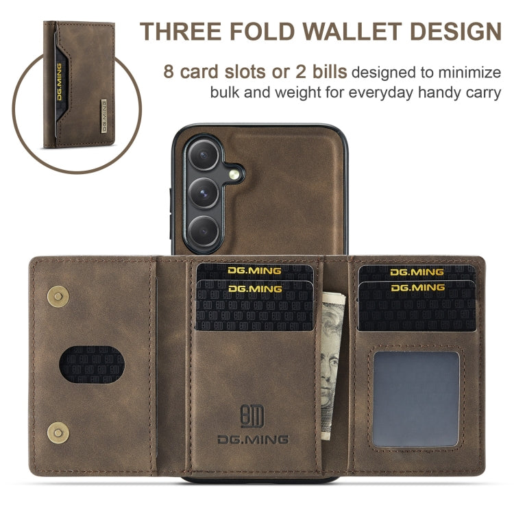 For Samsung Galaxy S24 FE 5G DG.MING M2 Series 3-Fold Multi Card Bag + Magnetic Phone Case