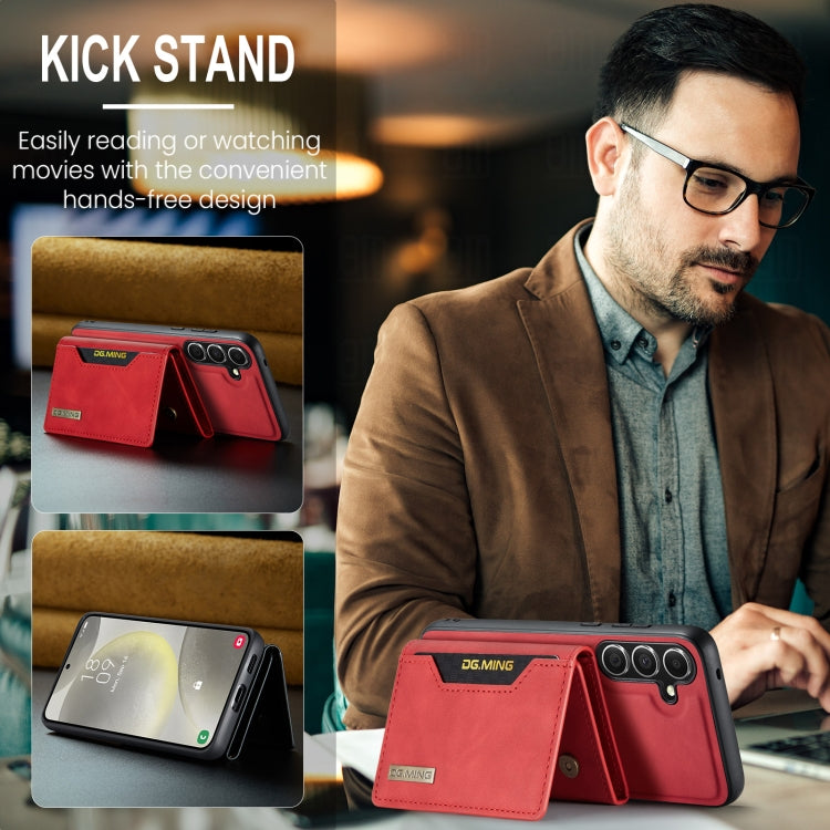 For Samsung Galaxy S24 FE 5G DG.MING M2 Series 3-Fold Multi Card Bag + Magnetic Phone Case
