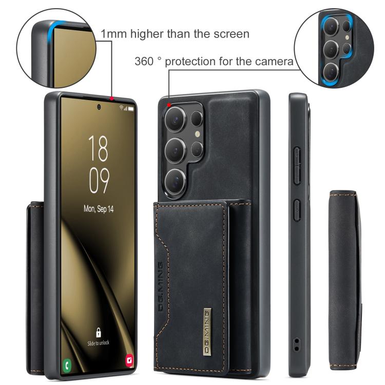 For Samsung Galaxy S25 Ultra 5G DG.MING M2 Series 3-Fold Multi Card Bag + Magnetic Phone Case