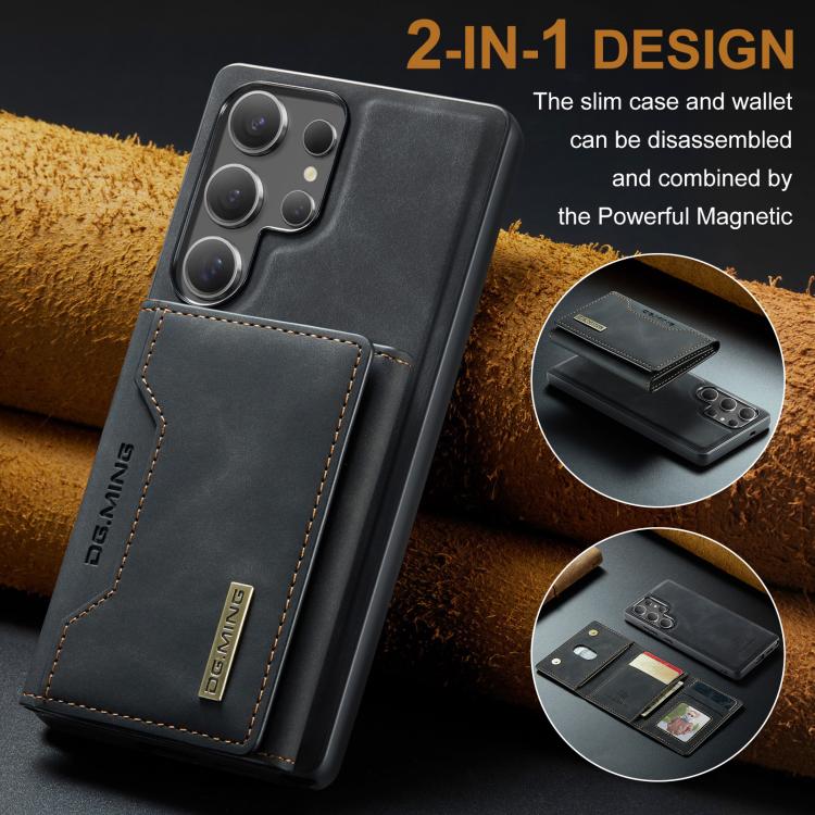 For Samsung Galaxy S25 Ultra 5G DG.MING M2 Series 3-Fold Multi Card Bag + Magnetic Phone Case