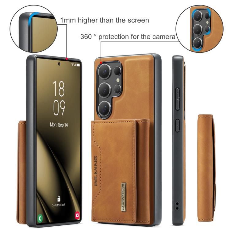 For Samsung Galaxy S25 Ultra 5G DG.MING M2 Series 3-Fold Multi Card Bag + Magnetic Phone Case