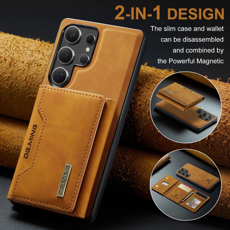 For Samsung Galaxy S25 Ultra 5G DG.MING M2 Series 3-Fold Multi Card Bag + Magnetic Phone Case