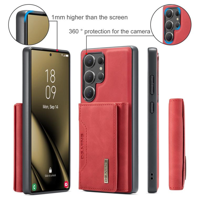 For Samsung Galaxy S25 Ultra 5G DG.MING M2 Series 3-Fold Multi Card Bag + Magnetic Phone Case