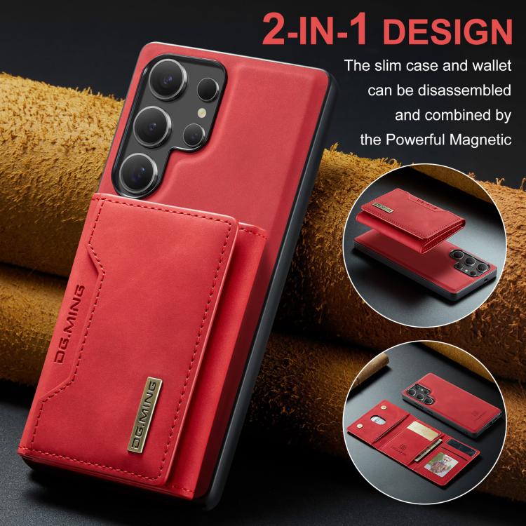 For Samsung Galaxy S25 Ultra 5G DG.MING M2 Series 3-Fold Multi Card Bag + Magnetic Phone Case