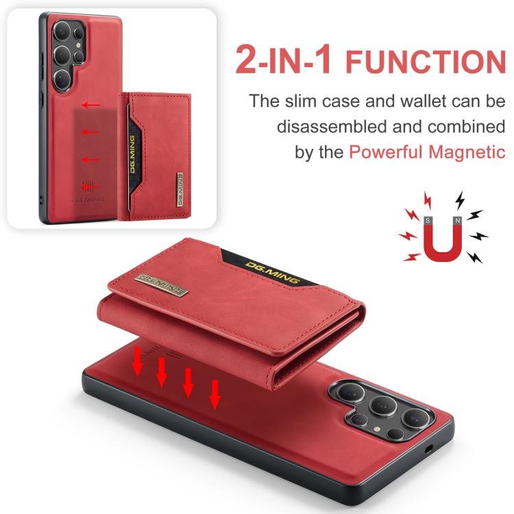 For Samsung Galaxy S25 Ultra 5G DG.MING M2 Series 3-Fold Multi Card Bag + Magnetic Phone Case