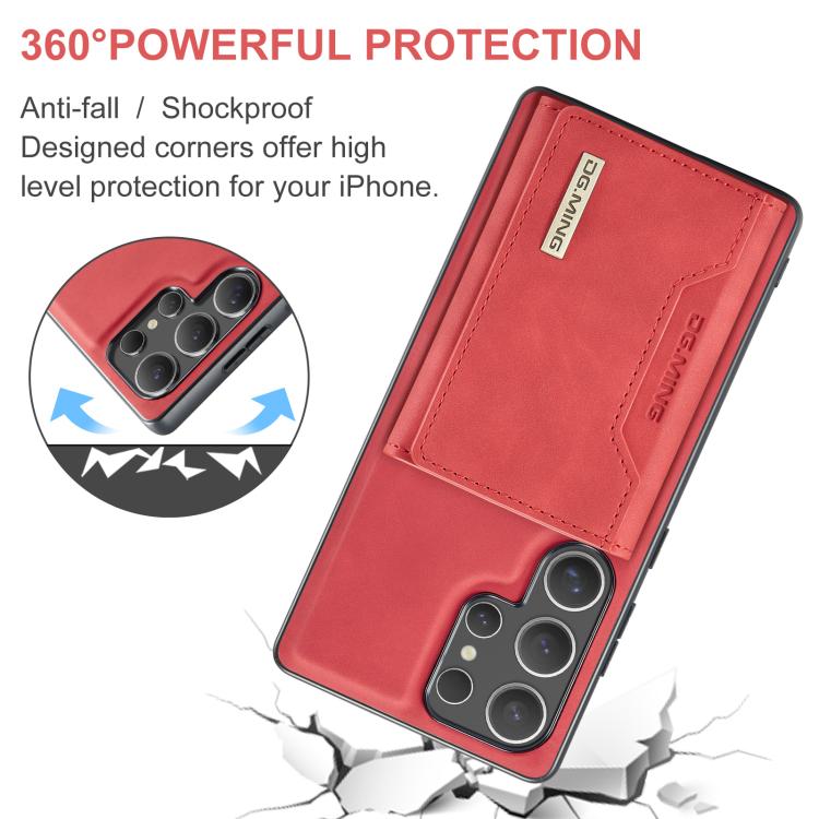 For Samsung Galaxy S25 Ultra 5G DG.MING M2 Series 3-Fold Multi Card Bag + Magnetic Phone Case
