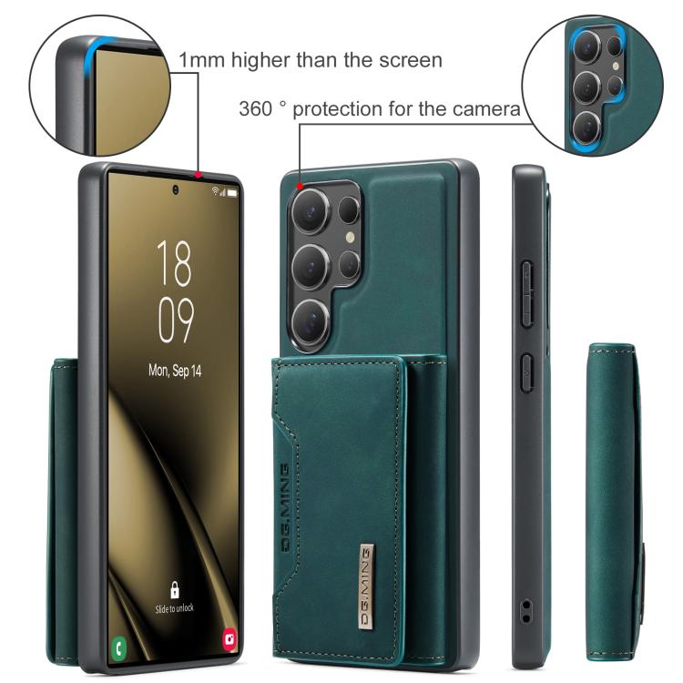 For Samsung Galaxy S25 Ultra 5G DG.MING M2 Series 3-Fold Multi Card Bag + Magnetic Phone Case
