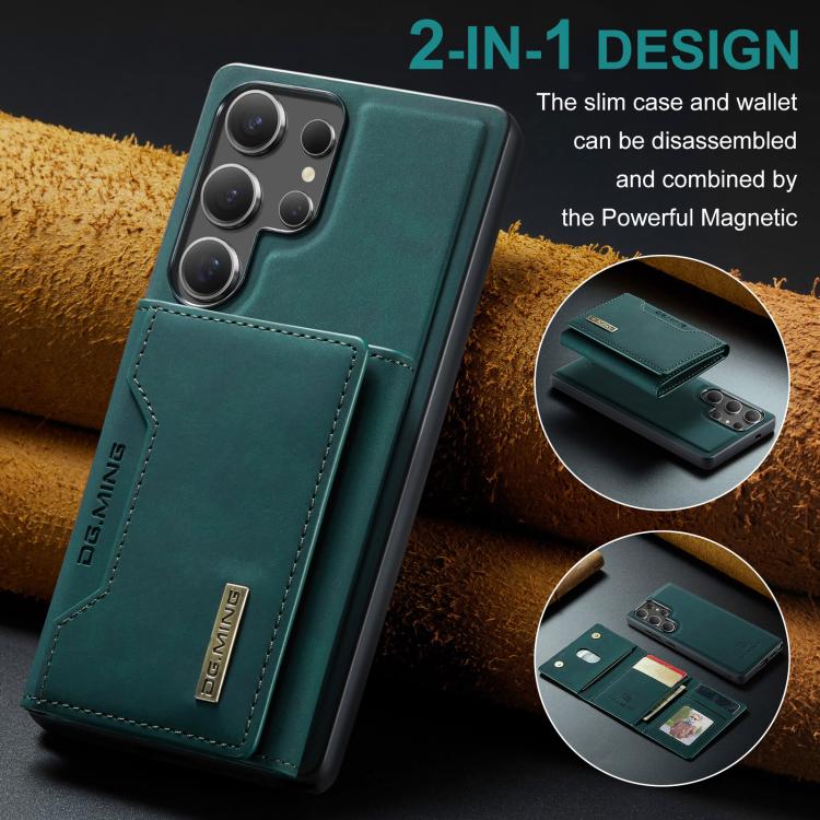 For Samsung Galaxy S25 Ultra 5G DG.MING M2 Series 3-Fold Multi Card Bag + Magnetic Phone Case