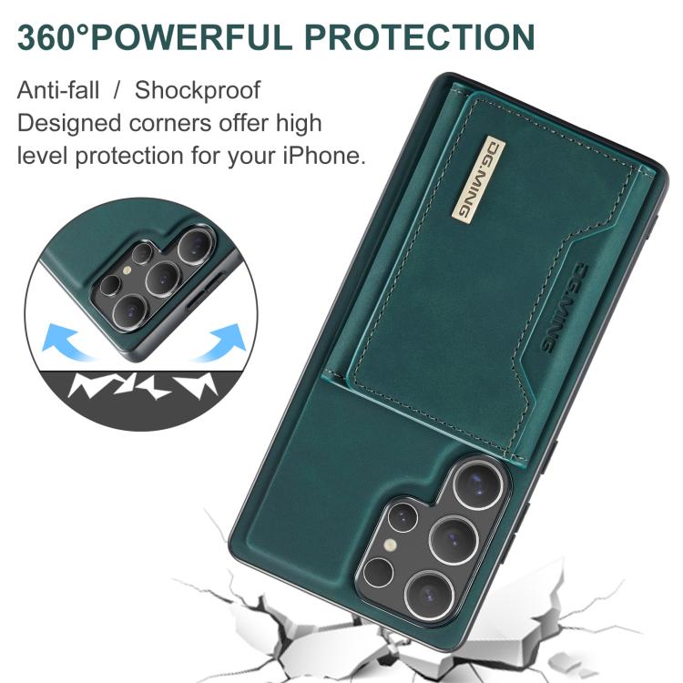 For Samsung Galaxy S25 Ultra 5G DG.MING M2 Series 3-Fold Multi Card Bag + Magnetic Phone Case