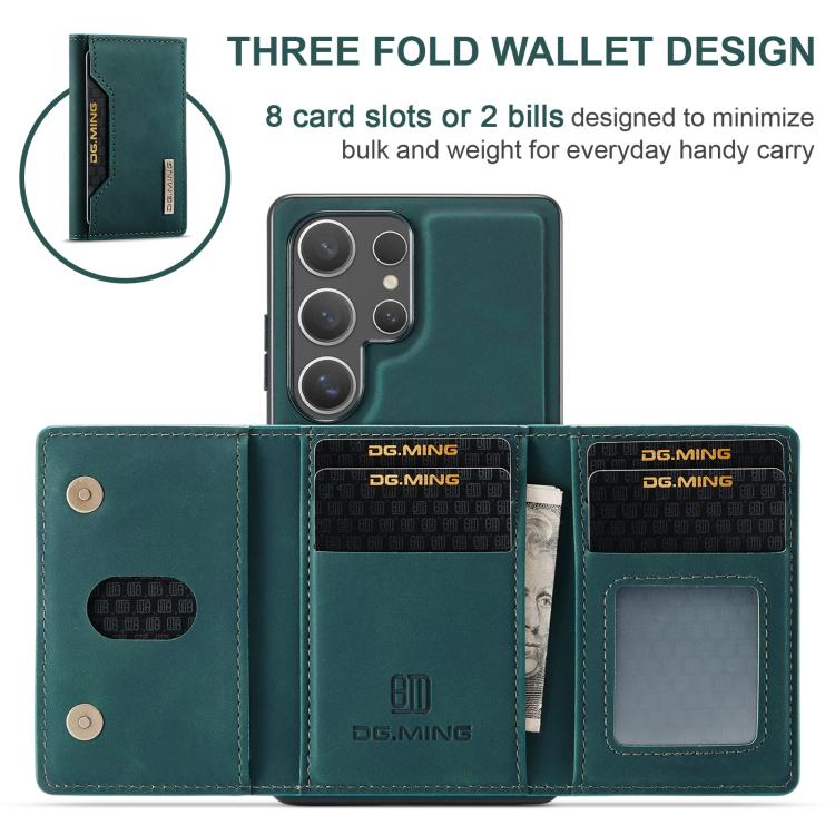 For Samsung Galaxy S25 Ultra 5G DG.MING M2 Series 3-Fold Multi Card Bag + Magnetic Phone Case