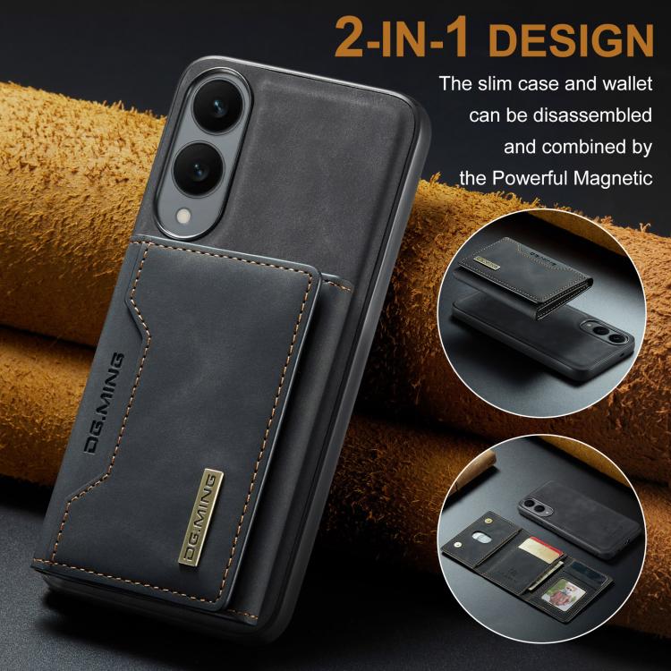 For Samsung Galaxy S25 Edge 5G DG.MING M2 Series 3-Fold Multi Card Bag + Magnetic Phone Case