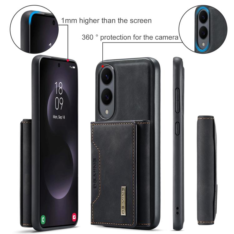 For Samsung Galaxy S25 Edge 5G DG.MING M2 Series 3-Fold Multi Card Bag + Magnetic Phone Case
