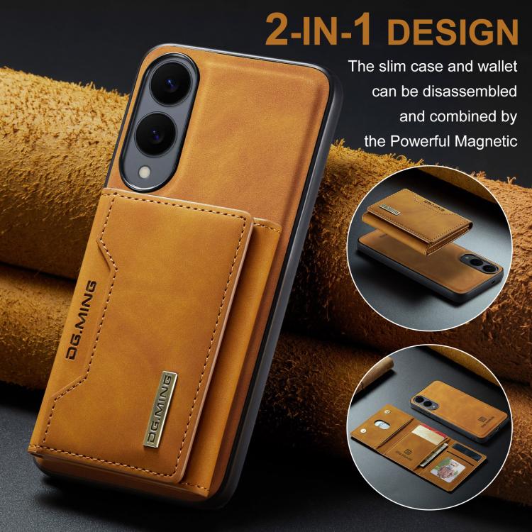 For Samsung Galaxy S25 Edge 5G DG.MING M2 Series 3-Fold Multi Card Bag + Magnetic Phone Case