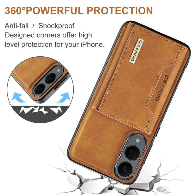 For Samsung Galaxy S25 Edge 5G DG.MING M2 Series 3-Fold Multi Card Bag + Magnetic Phone Case