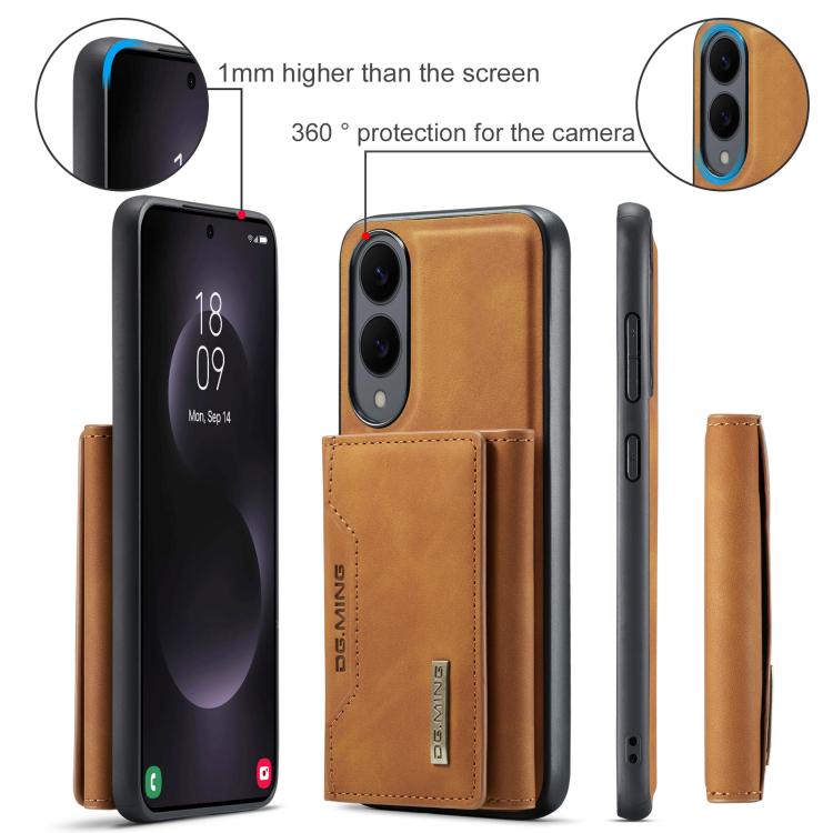For Samsung Galaxy S25 Edge 5G DG.MING M2 Series 3-Fold Multi Card Bag + Magnetic Phone Case