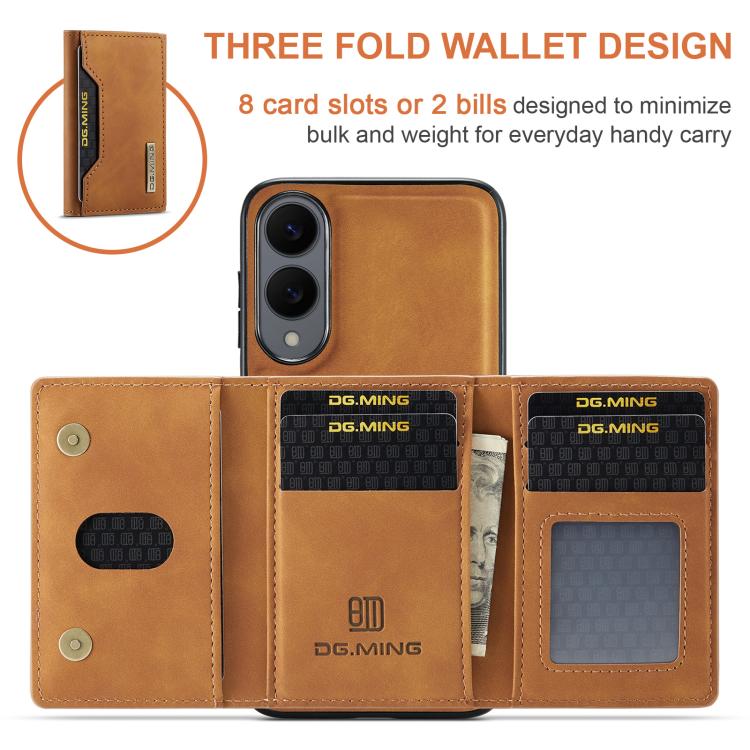 For Samsung Galaxy S25 Edge 5G DG.MING M2 Series 3-Fold Multi Card Bag + Magnetic Phone Case
