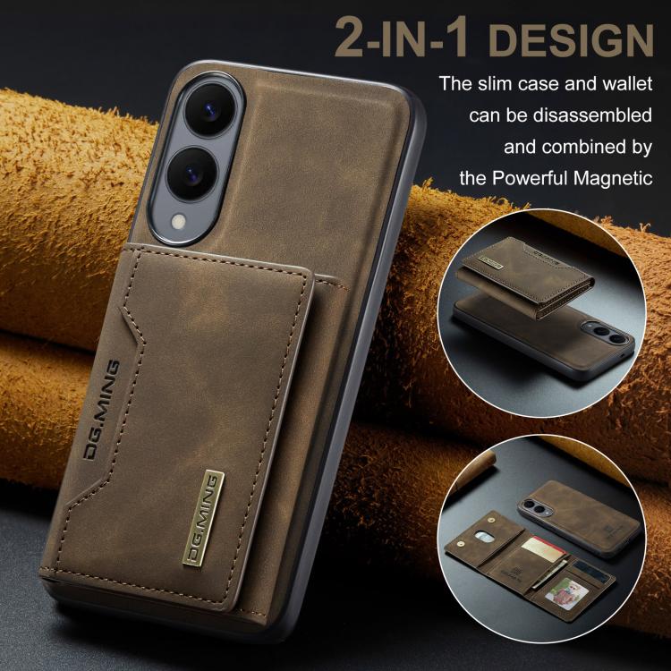 For Samsung Galaxy S25 Edge 5G DG.MING M2 Series 3-Fold Multi Card Bag + Magnetic Phone Case