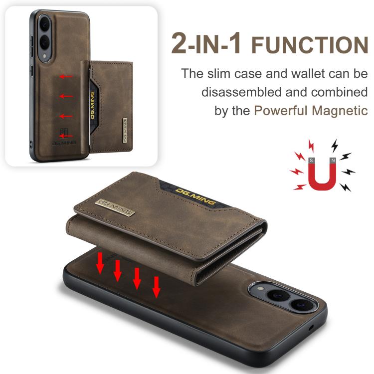 For Samsung Galaxy S25 Edge 5G DG.MING M2 Series 3-Fold Multi Card Bag + Magnetic Phone Case