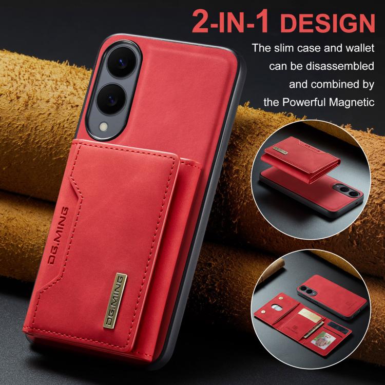 For Samsung Galaxy S25 Edge 5G DG.MING M2 Series 3-Fold Multi Card Bag + Magnetic Phone Case