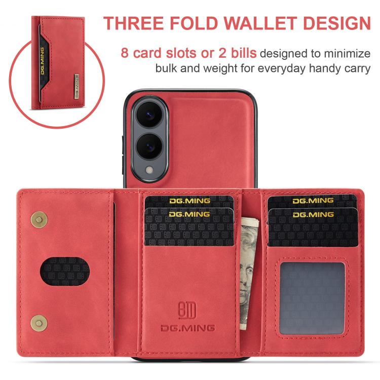 For Samsung Galaxy S25 Edge 5G DG.MING M2 Series 3-Fold Multi Card Bag + Magnetic Phone Case