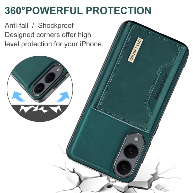 For Samsung Galaxy S25 Edge 5G DG.MING M2 Series 3-Fold Multi Card Bag + Magnetic Phone Case