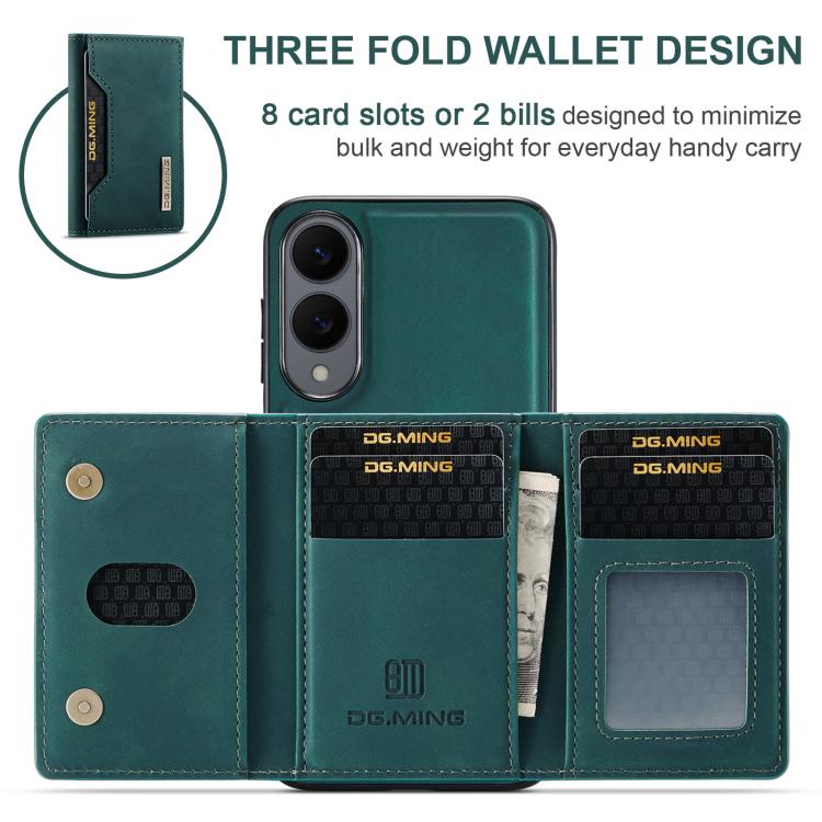 For Samsung Galaxy S25 Edge 5G DG.MING M2 Series 3-Fold Multi Card Bag + Magnetic Phone Case