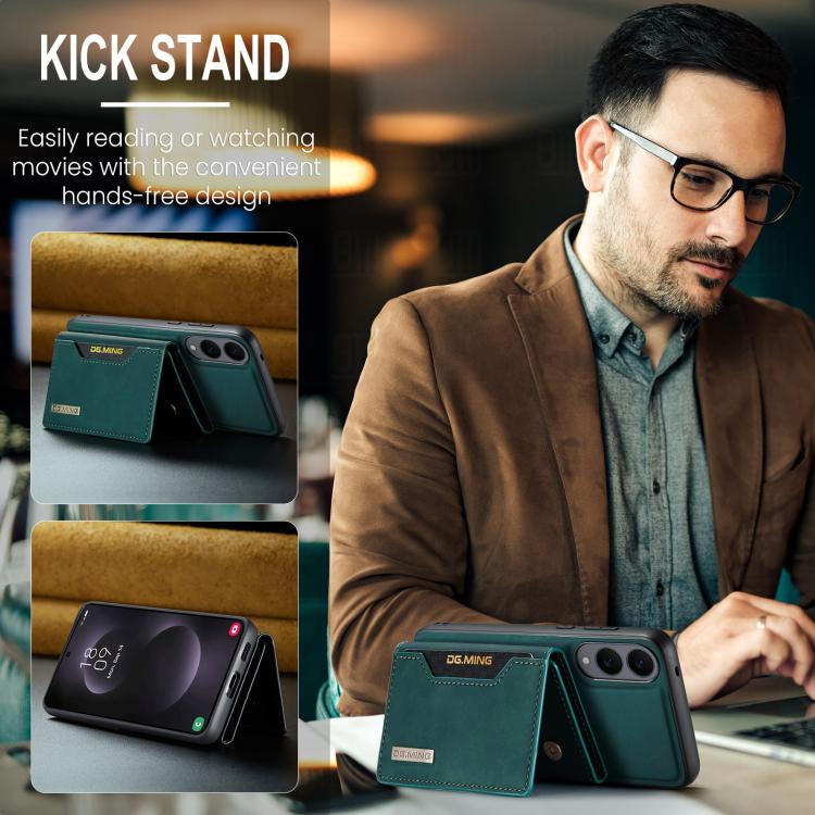 For Samsung Galaxy S25 Edge 5G DG.MING M2 Series 3-Fold Multi Card Bag + Magnetic Phone Case