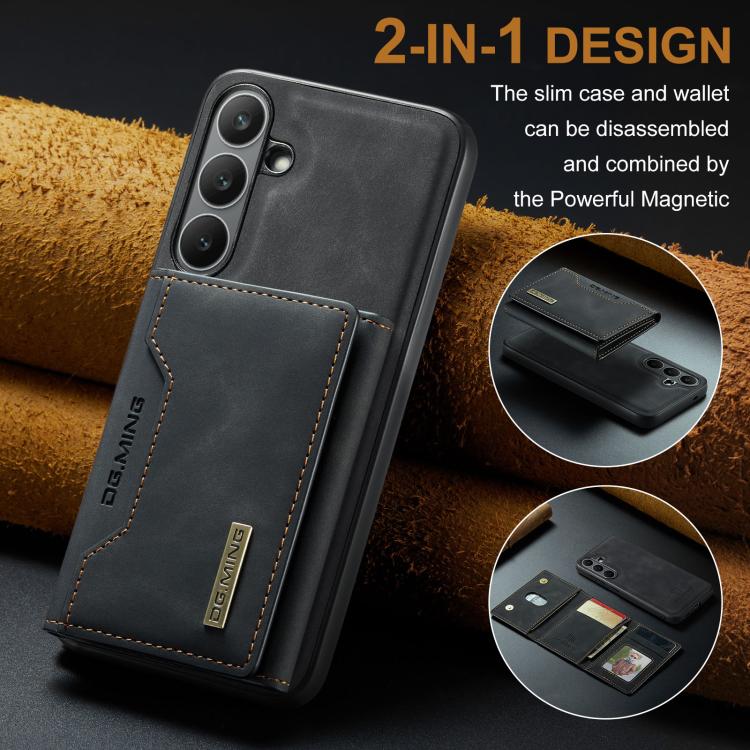 For Samsung Galaxy S25 FE 5G DG.MING M2 Series 3-Fold Multi Card Bag + Magnetic Phone Case