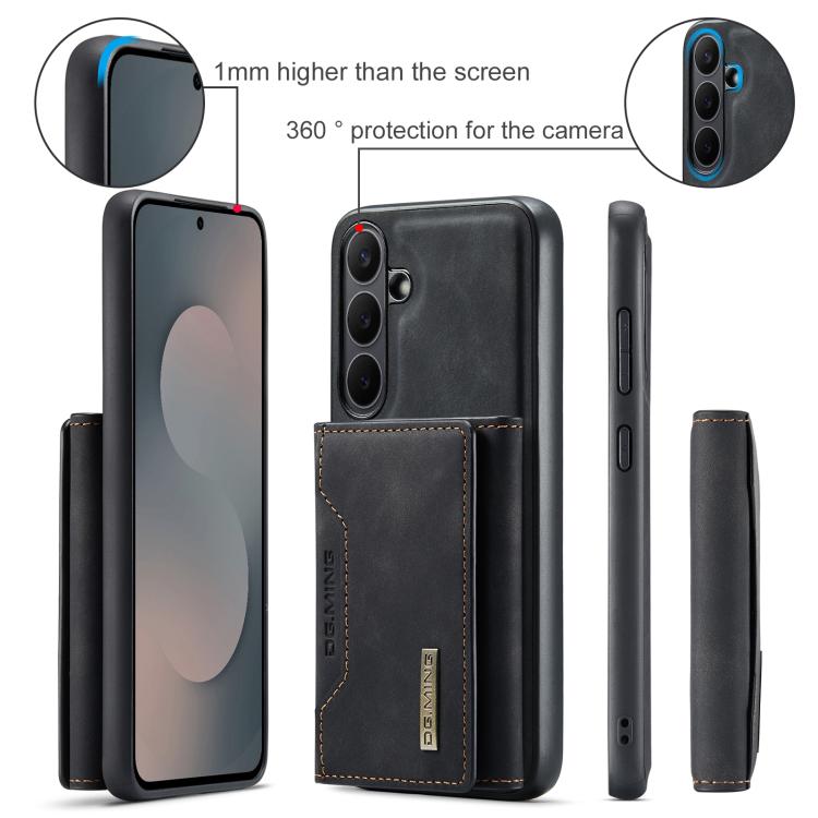 For Samsung Galaxy S25 FE 5G DG.MING M2 Series 3-Fold Multi Card Bag + Magnetic Phone Case