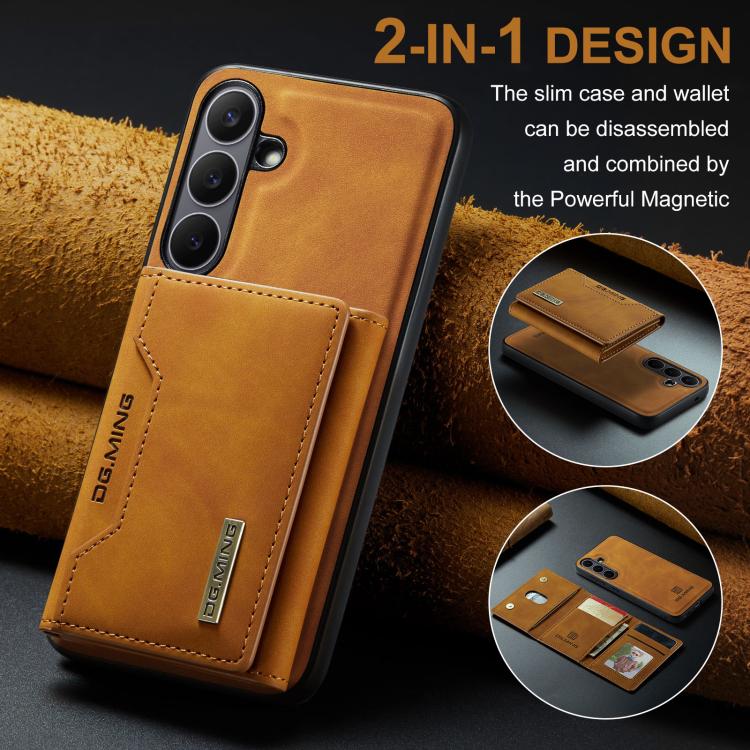 For Samsung Galaxy S25 FE 5G DG.MING M2 Series 3-Fold Multi Card Bag + Magnetic Phone Case