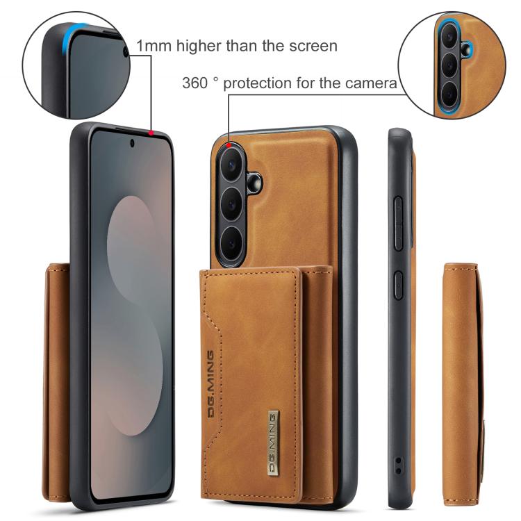 For Samsung Galaxy S25 FE 5G DG.MING M2 Series 3-Fold Multi Card Bag + Magnetic Phone Case