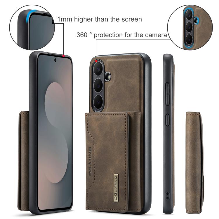 For Samsung Galaxy S25 FE 5G DG.MING M2 Series 3-Fold Multi Card Bag + Magnetic Phone Case