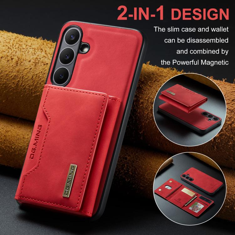 For Samsung Galaxy S25 FE 5G DG.MING M2 Series 3-Fold Multi Card Bag + Magnetic Phone Case