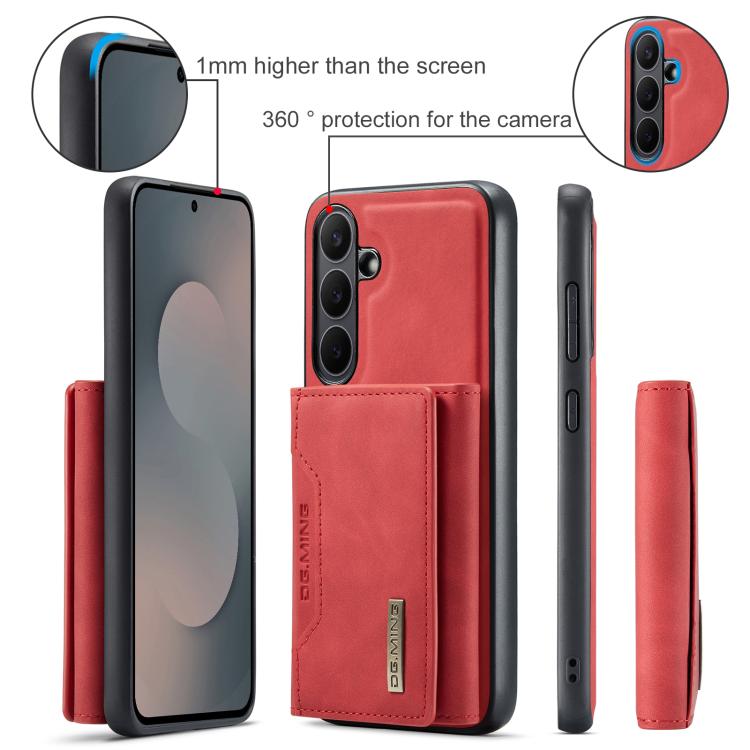 For Samsung Galaxy S25 FE 5G DG.MING M2 Series 3-Fold Multi Card Bag + Magnetic Phone Case