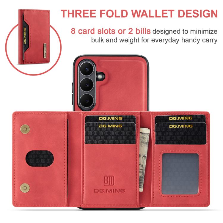 For Samsung Galaxy S25 FE 5G DG.MING M2 Series 3-Fold Multi Card Bag + Magnetic Phone Case