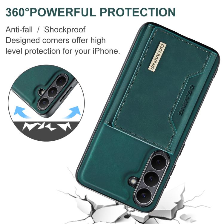 For Samsung Galaxy S25 FE 5G DG.MING M2 Series 3-Fold Multi Card Bag + Magnetic Phone Case
