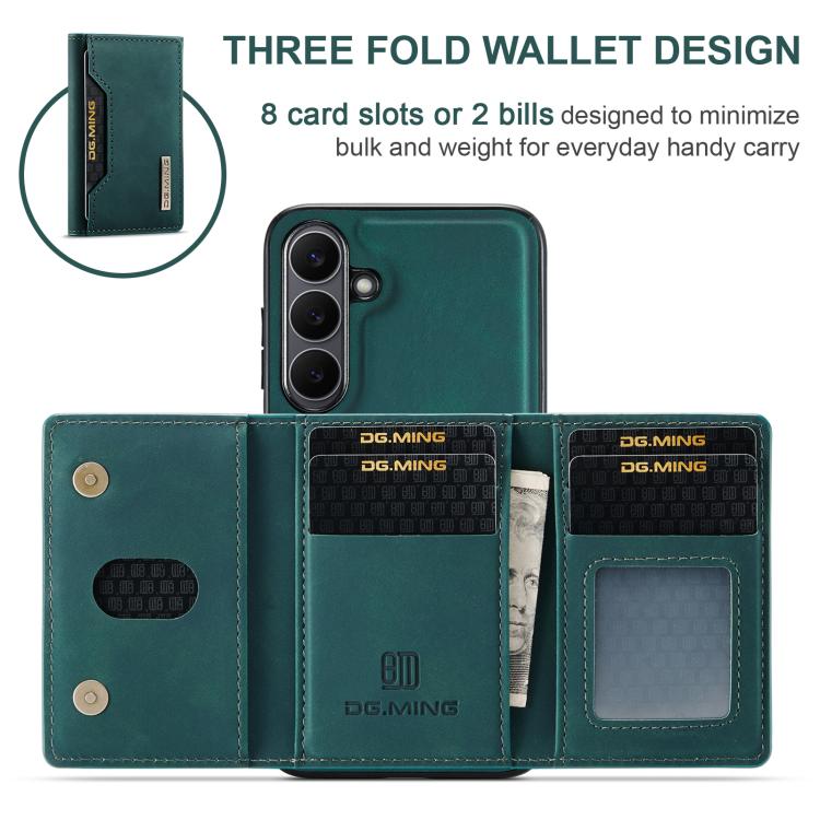 For Samsung Galaxy S25 FE 5G DG.MING M2 Series 3-Fold Multi Card Bag + Magnetic Phone Case