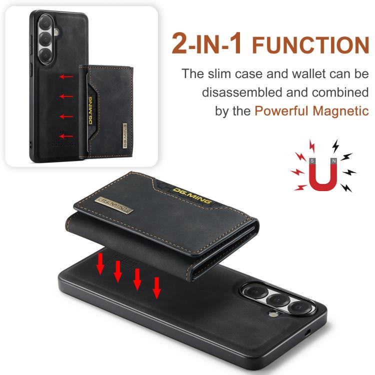 For Samsung Galaxy S26+ 5G DG.MING M2 Series 3-Fold Multi Card Bag + Magnetic Phone Case