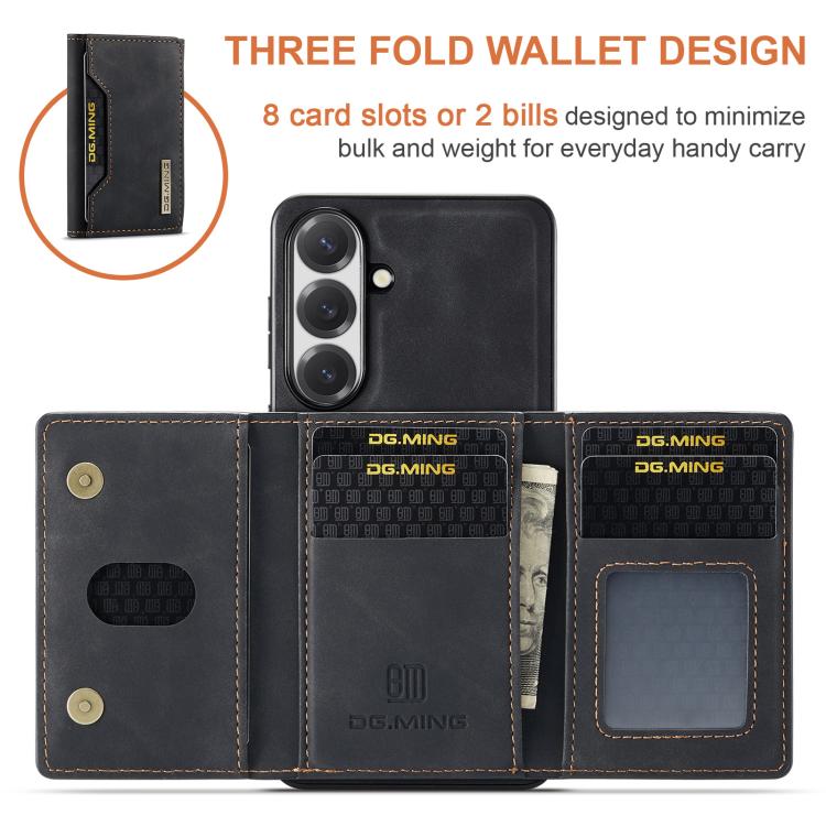 For Samsung Galaxy S26+ 5G DG.MING M2 Series 3-Fold Multi Card Bag + Magnetic Phone Case