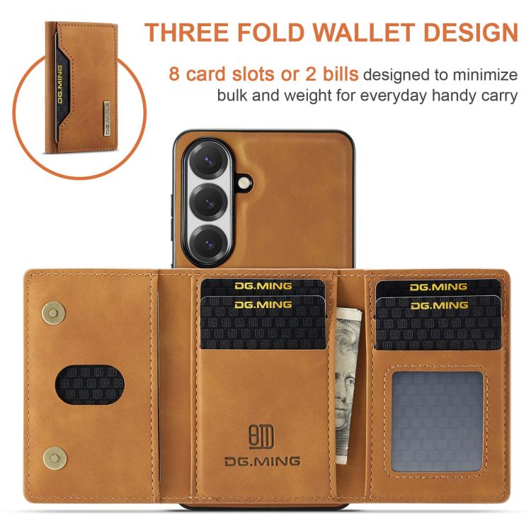 For Samsung Galaxy S26+ 5G DG.MING M2 Series 3-Fold Multi Card Bag + Magnetic Phone Case