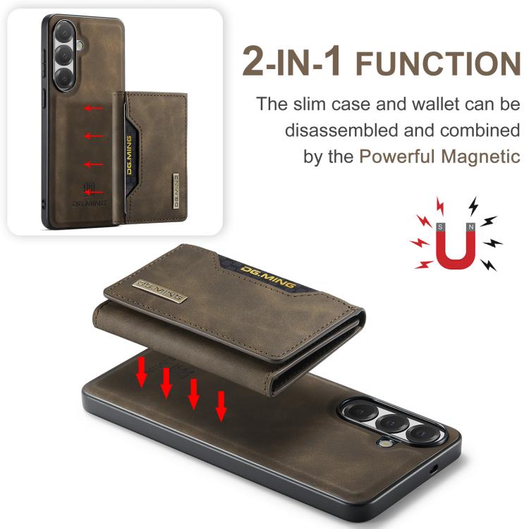 For Samsung Galaxy S26+ 5G DG.MING M2 Series 3-Fold Multi Card Bag + Magnetic Phone Case